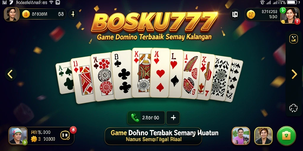 Screenshot menampilkan aksi seru permainan Domino di BOSKU777.