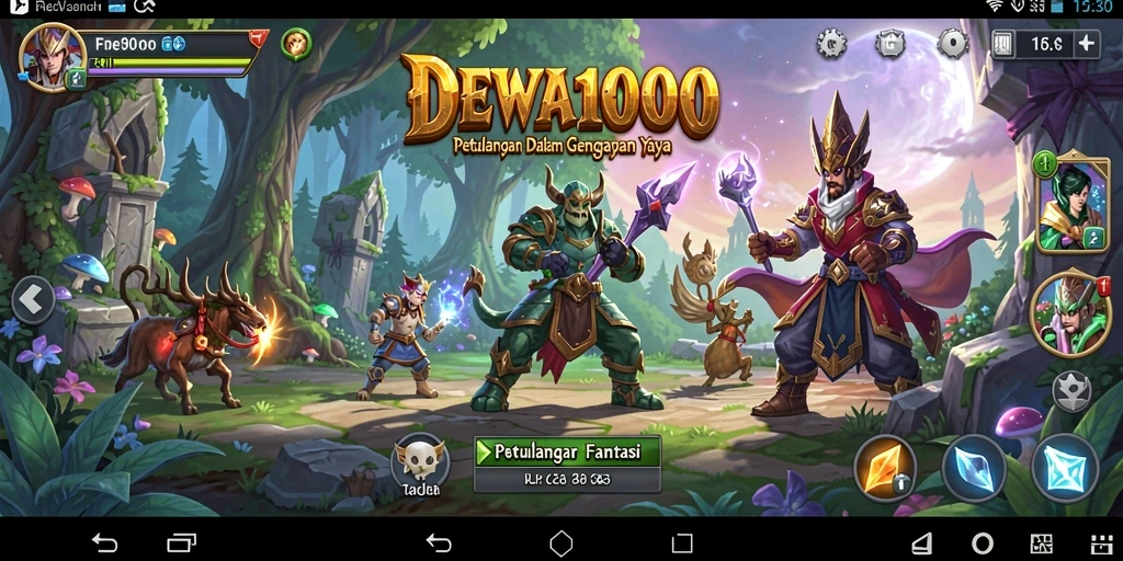 Tampilan menarik dari aksi gameplay DEWA1000 dengan pertempuran ARPG yang seru.