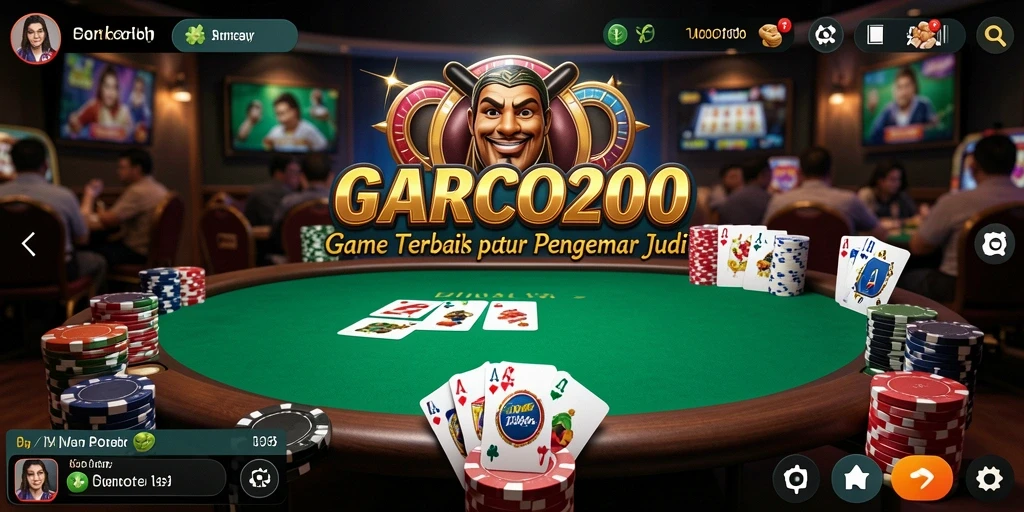 Tangkapan layar yang menunjukkan gameplay seru dari GARCO200 dengan fitur poker menarik.