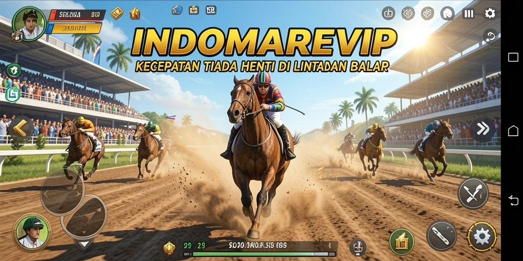 Tampilan seru gameplay INDOMAREVIP di lintasan balap motor.