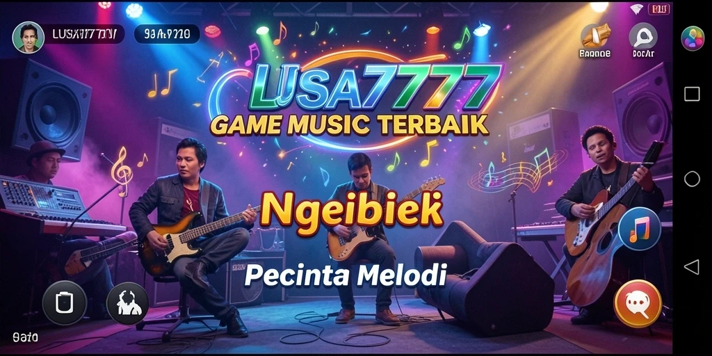 Tangkapan layar LUSA777 yang menunjukkan pengalaman gameplay musik yang seru.