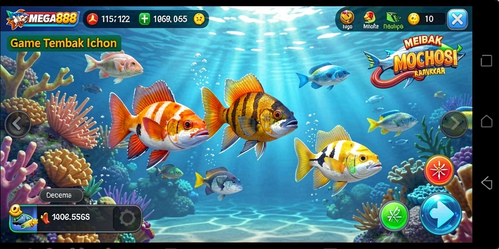 Gameplay seru menembak ikan di MEGA888.