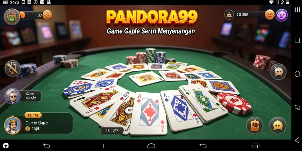 Screenshot PANDORA99 menampilkan gameplay Gaple yang mengasyikkan.