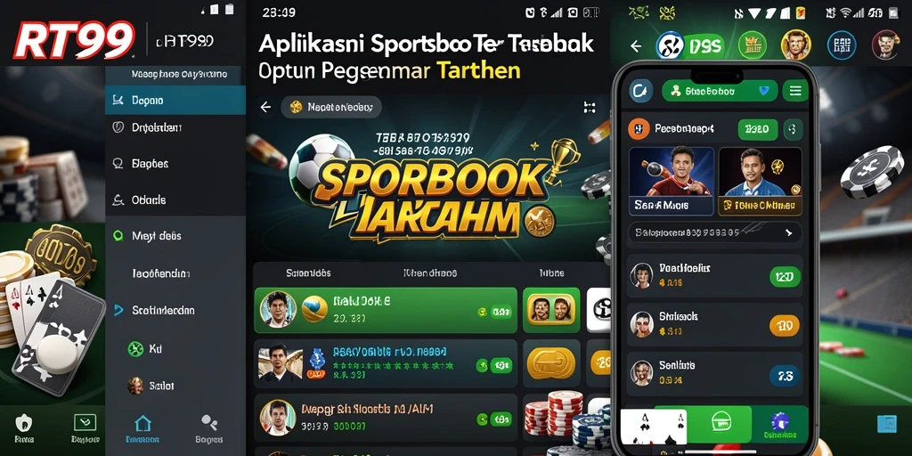 Screenshot utama RT99 menampilkan gameplay taruhan olahraga yang seru.