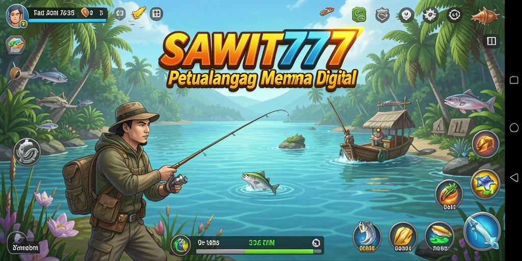 Gameplay seru dari SAWIT777 yang menampilkan aksi memancing.